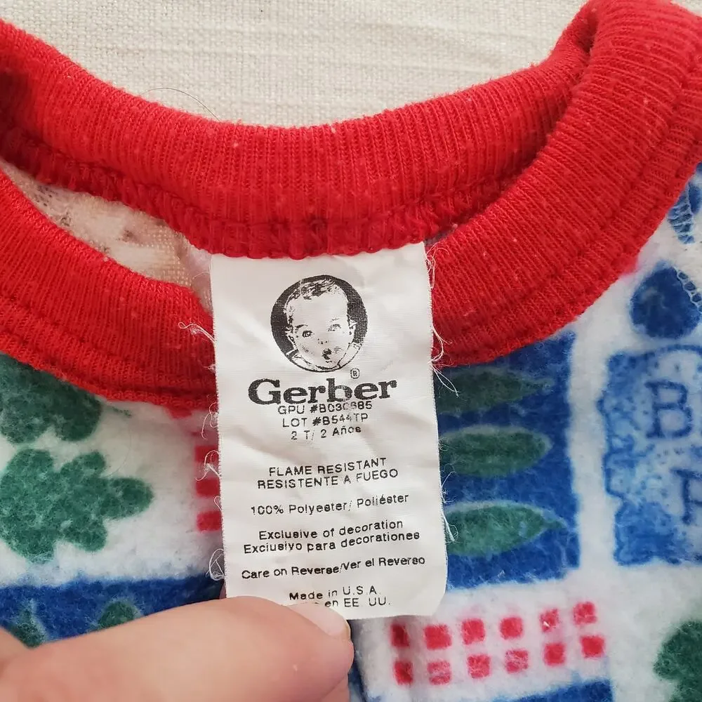 Vintage Bear Winter Footed PJs 2t - Picture 4 of 6